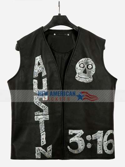 WWE 2K24 Stone Cold Black Leather Vest