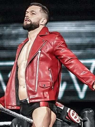 WWE Finn Balor Red Leather Jacket
