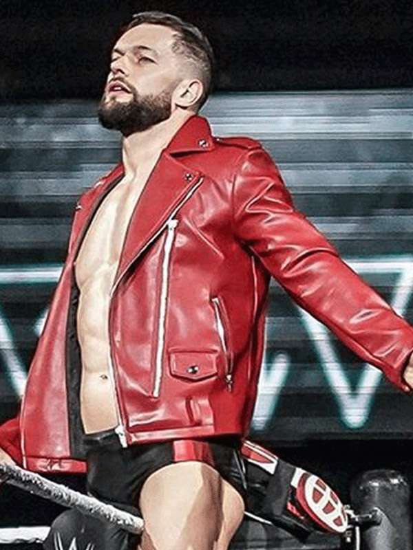 WWE Finn Balor Red Leather Jacket