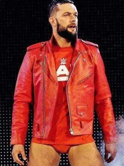 WWE Wrestle Finn Balor Red Biker Jacket
