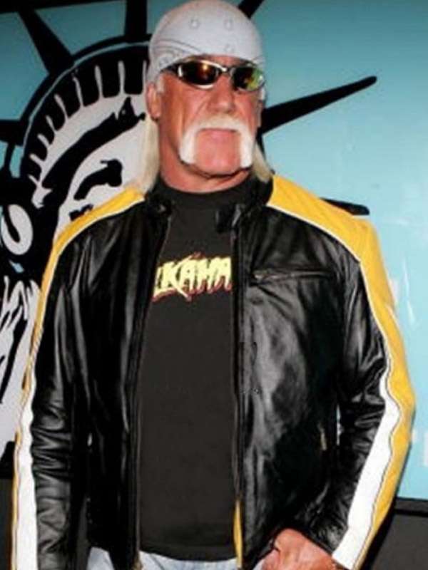 Hulk Hogan Black and Yellow Leather Jacket
