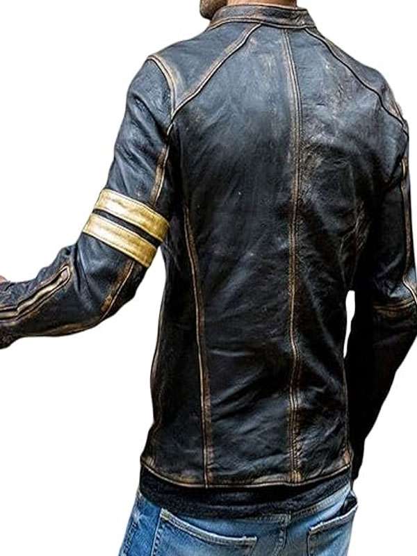 vintage leather biker jacket for men