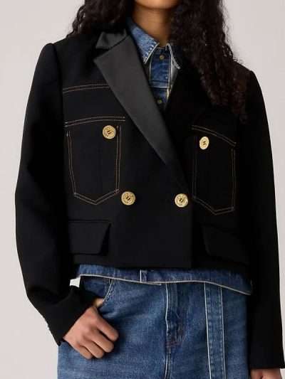 9-1-1 2025 Athena Grant Black Denim Jacket