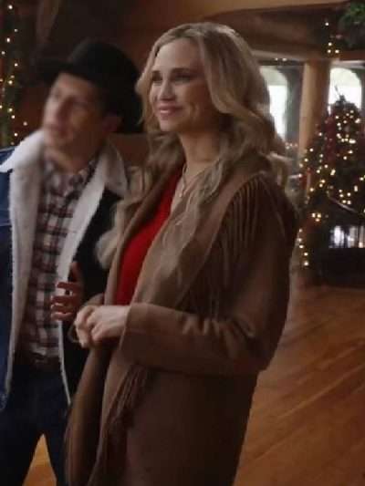 A Royal Montana Christmas 2025 Fiona Gubelmann Brown Fringe Coat
