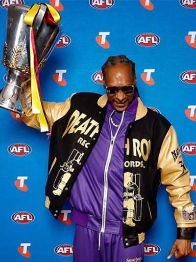 AFL Grand Final 2025 Snoop Dogg Black and Gold Varsity Jacket