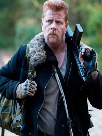 TV Series The Walking Dead Michael Cudlitz Black Fur Collar Jacket