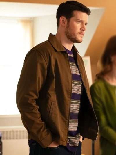Brilliant Minds 2025 Alex MacNicoll Brown Cotton Jacket