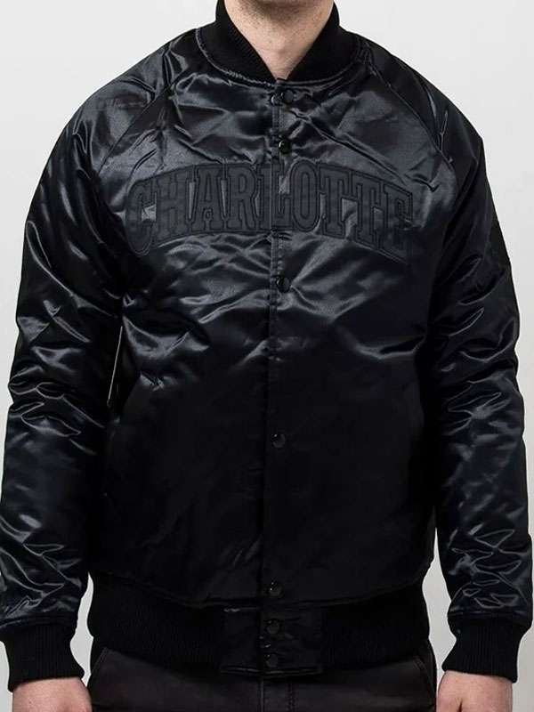 Charlotte Hornets Black Bomber Jacket