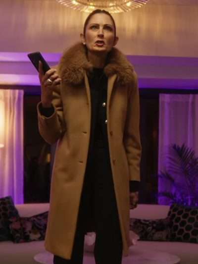 Rachel Petsiavas Christmas in Mistletoe Brown Fur Coat