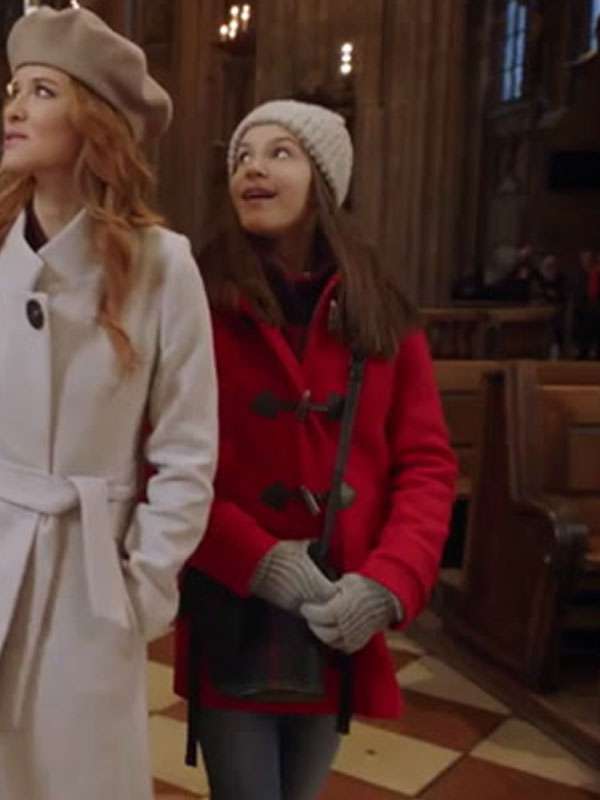 Christmas in Vienna Summer Olson Red Wool Coat