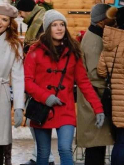 Christmas in Vienna Summer Olson Red Hooded Coat