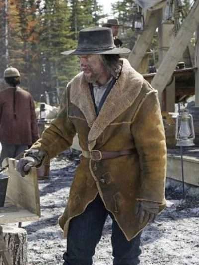 Cullen Bohannon Hell on Wheels Brown Shearling Coat