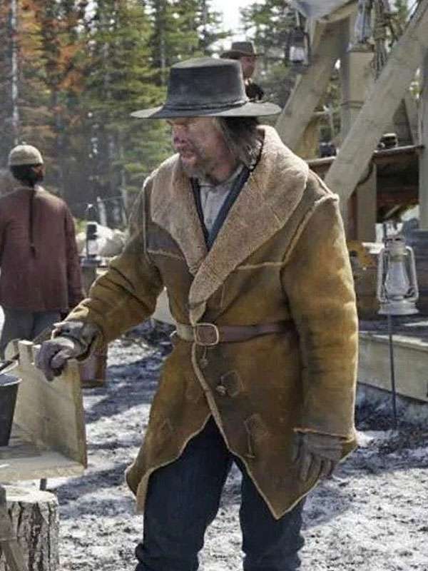 Cullen Bohannon Hell on Wheels Brown Shearling Coat