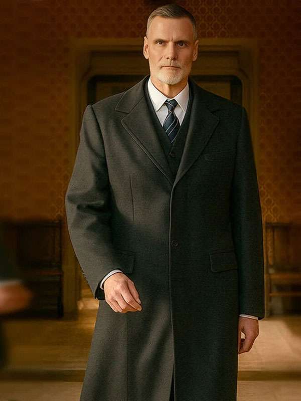Darren Boyd Down Cemetery Road Black Wool Coat