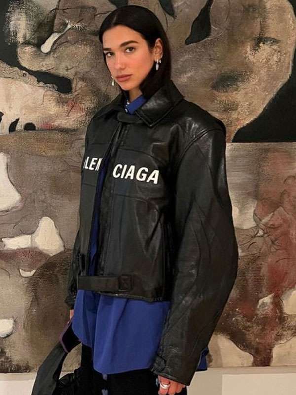 Dua Lipa Balenciaga Leather Jacket