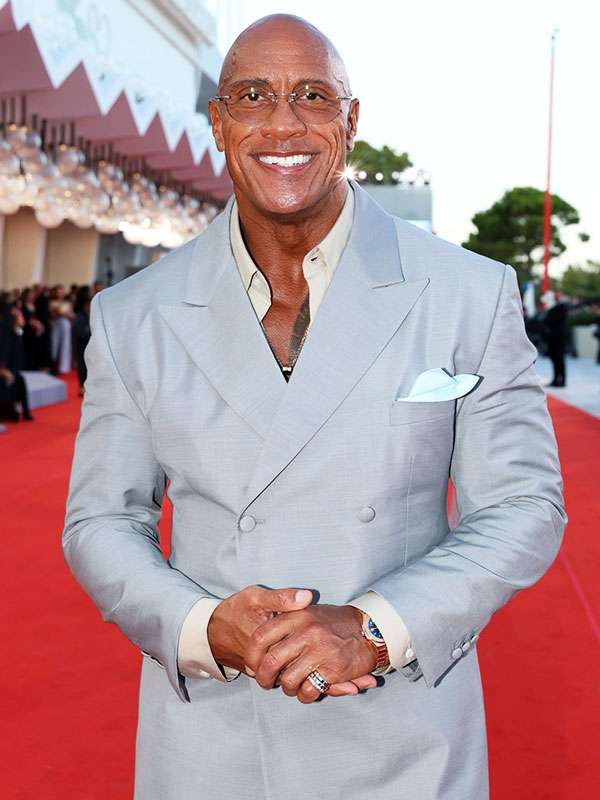Dwayne Johnson The Smashing Machine Movie Premiere Grey Suit