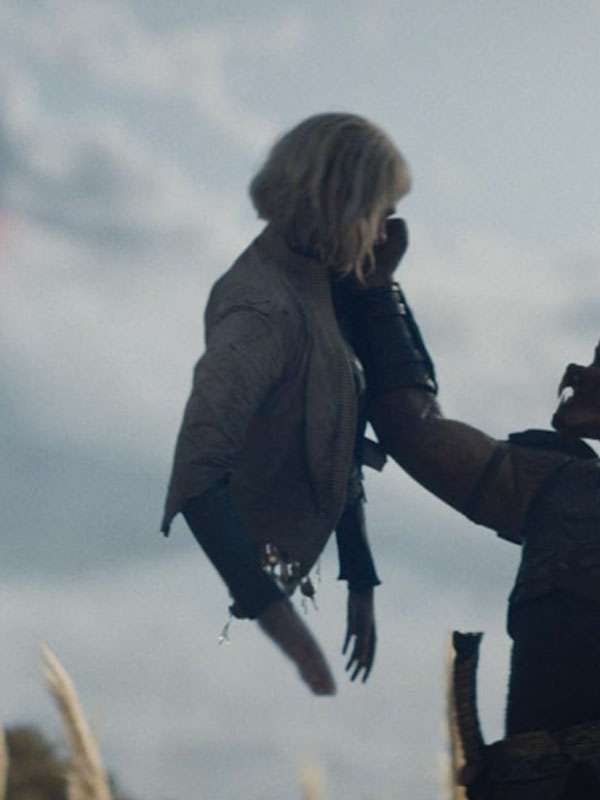 Elle Fanning Predator Badlands White Jacket