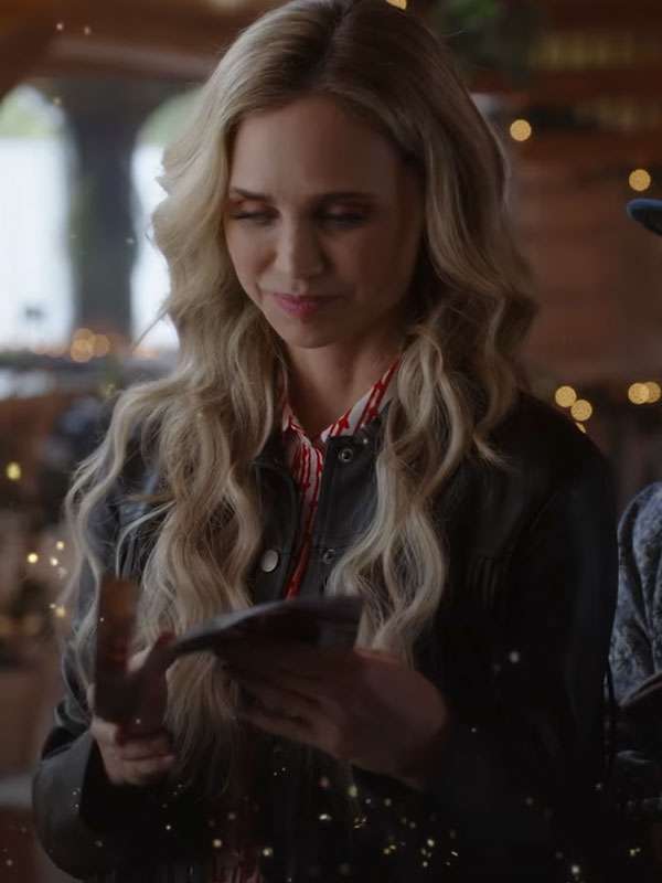 Fiona Gubelmann A Royal Montana Christmas 2025 Fringe Leather Jacket