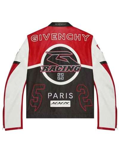 Givenchy Red and Black Moto Leather Jacket