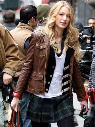Gossip Girl Serena van der Woodsen Brown Jacket