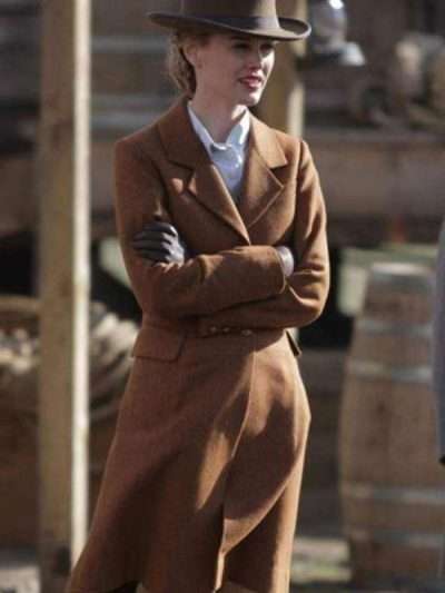 Hell on Wheels Dominique McElligott Brown Wool Coat