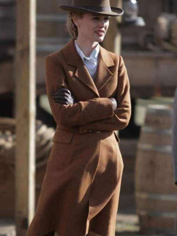 Hell on Wheels Dominique McElligott Brown Wool Coat
