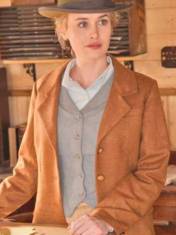 Dominique McElligott Hell on Wheels Brown Coat