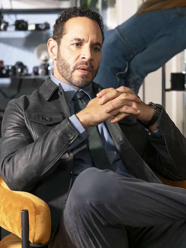 High Potential 2025 Daniel Sunjata Black Leather Jacket