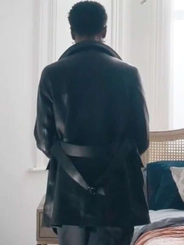 Hijack S01 Christine Adams Black Leather Coat