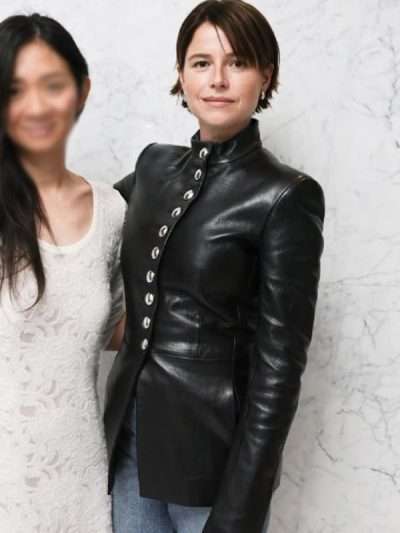 Jessie Buckley Hamnet Movie Event 2025 Leather Jacket