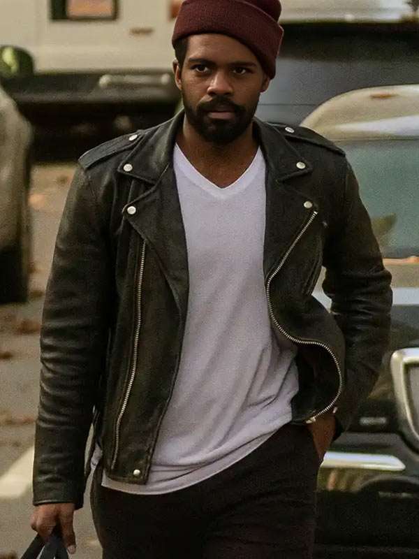he Stand Jovan Adepo Black Biker Leather Jacket