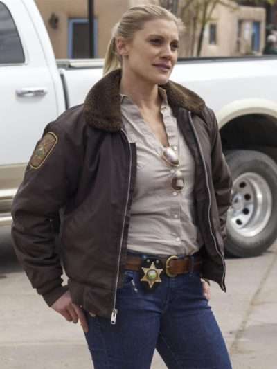 Longmire S03 Victoria Moretti Shearling Brown Jacket