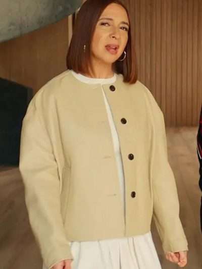 Molly Novak Loot S03 Beige Leather Jacket