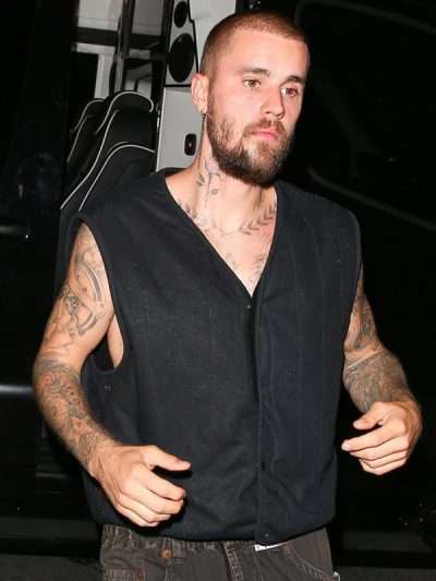 Los Angeles 2025 Justin Bieber Black Cotton Vest