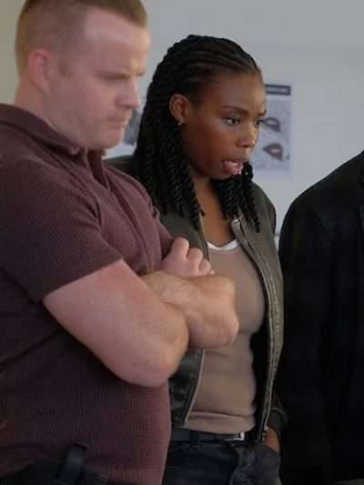 Maigret Shaniqua Okwok Black Bomber Leather Jacket
