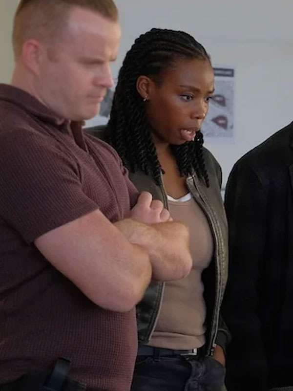 Maigret Shaniqua Okwok Black Bomber Leather Jacket