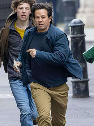 Mark Wahlberg The Family Plan 2 Blue Jacket