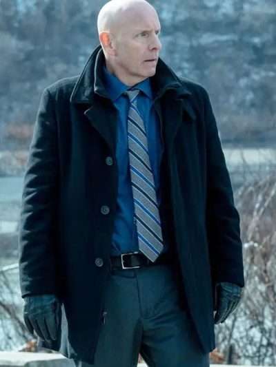 Mayor of Kingstown S04 Hugh Dillon Black Wool Coat