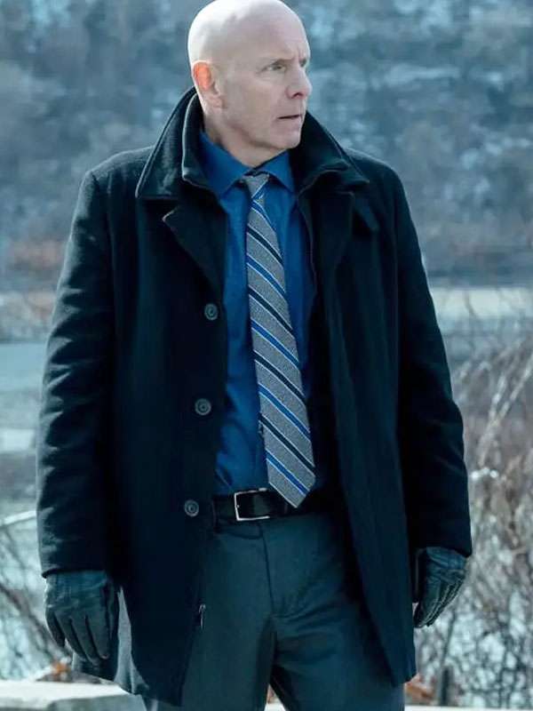 Mayor of Kingstown S04 Hugh Dillon Black Wool Coat