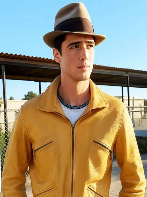 On Swift Horses Jacob Elordi Yellow Leather Jacket