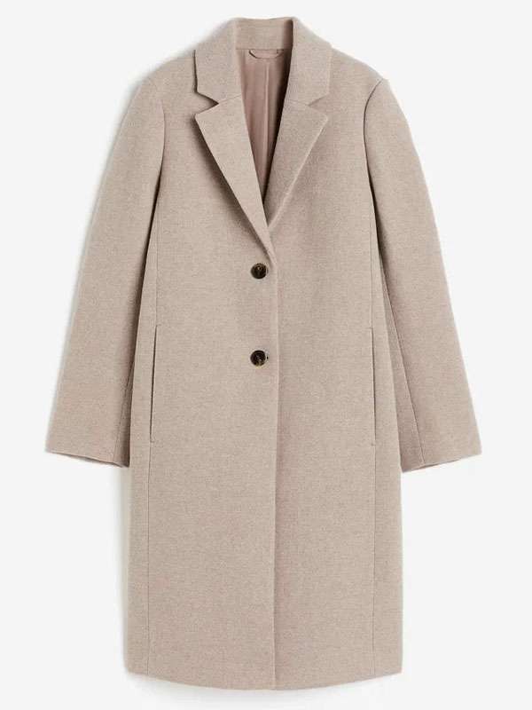 Murder in a Small Town S02 Ella Cannon Beige Wool Coat