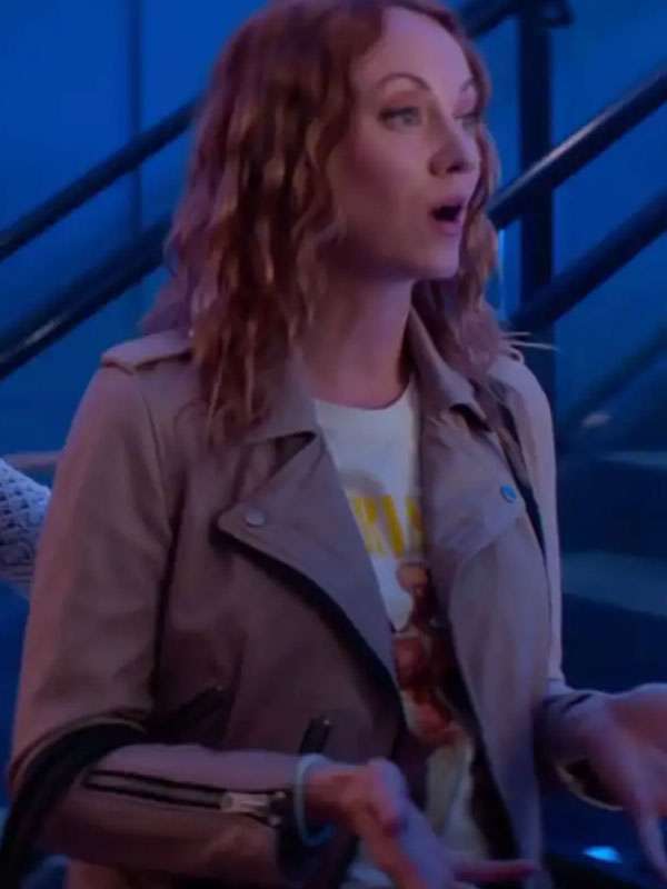 Murder in a Small Town 2025 Fiona Vroom Pink Biker Leather Jacket