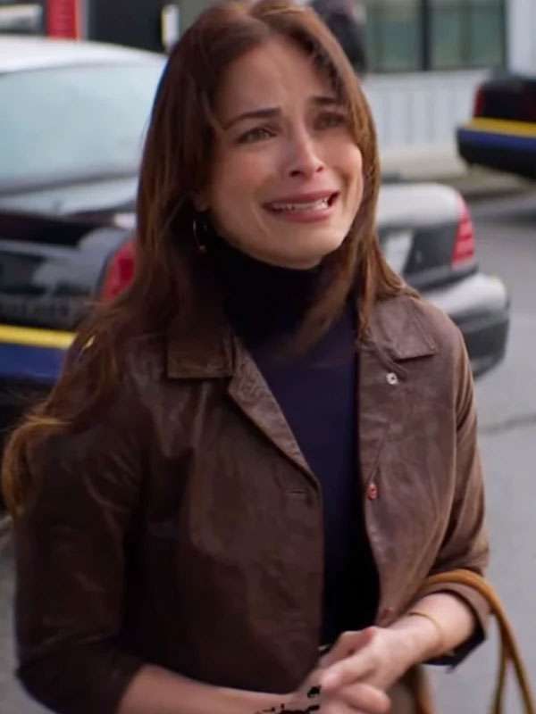 Murder in a Small Town S02 Kristin Kreuk Brown Leather Jacket