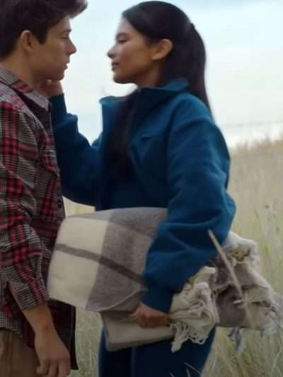 My Life With The Walter Boys Jackie Howard Blue Cropped Jacket