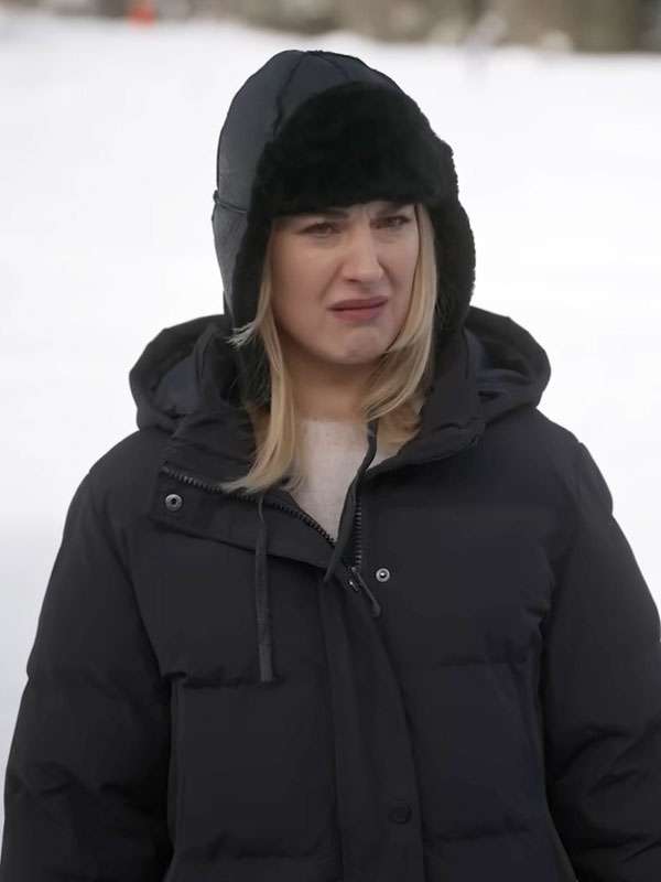 Alexandra Breckenridge My Secret Santa Black Puffer Coat