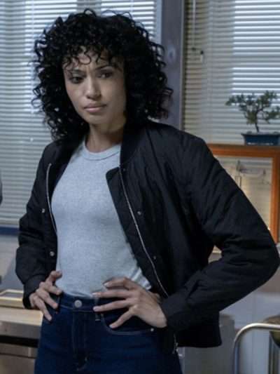 NCIS Sydney S02 Michelle Mackey Black Bomber Jacket