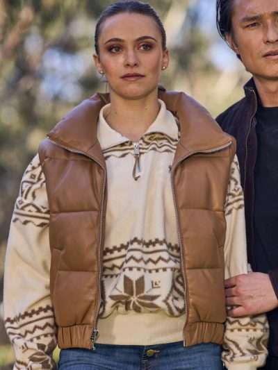 Majella Davis Neighbours Brown Leather Vest