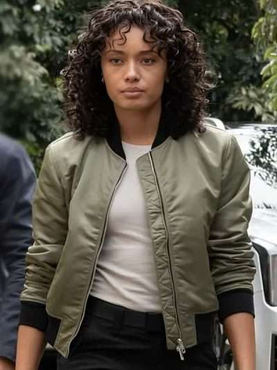 NCIS Sydney 2025 Michelle Mackey Green Bomber Jacket
