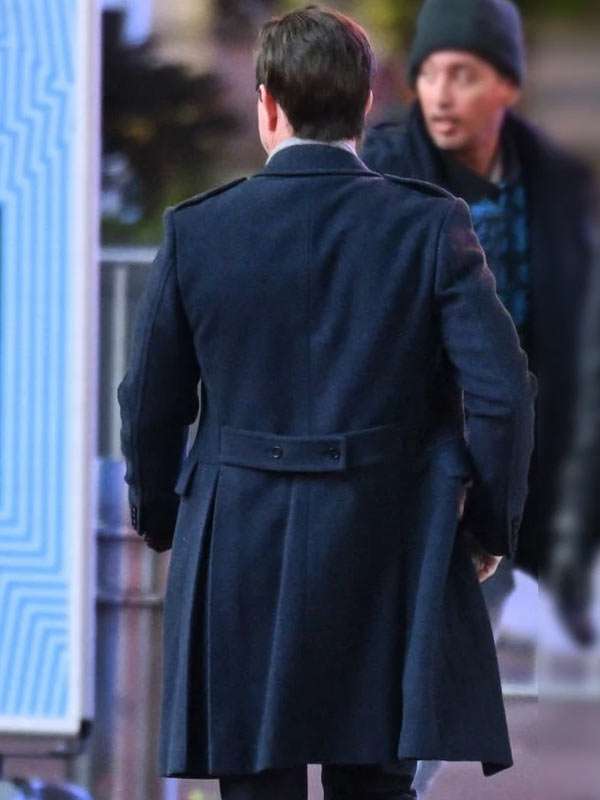 Mark Wahlberg Play Dirty 2025 Blue Trench Coat