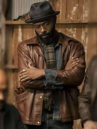 lay Dirty 2025 LaKeith Stanfield Brown Leather Jacket